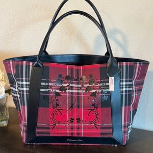Victoria's Secret Black and Red Plaid Tote